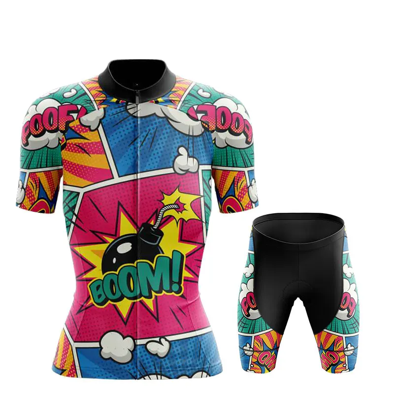 Woman‘s Cycling Jersey Set 2023 Funny Cartoon Summer Anti-UV Bicycle Clothing Short Sleeve Bike Clothes Maillot Ropa Ciclismo thumbnail 4