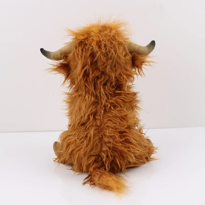 CYISONAL Highland Cow Stuffed Animals Plush Toy Fluffy Bull Animal Doll Soft Gift for Kids Boys Girls, 10 Inches  Tall thumbnail 2