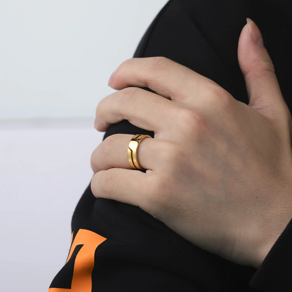 Skyrim Stainless Steel Ring for Men Women Black Minimalist Casual Finger Rings 2025 Couple Jewelry Wedding Gift for Lover thumbnail 3