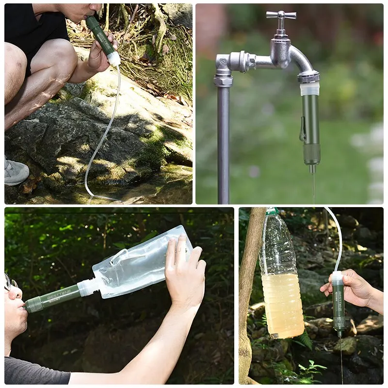 Outdoor Mini Filter Straw Set TUP Carbon Fiber Camping Purification Water Purifier for Survival Or Emergency Supplies thumbnail 6