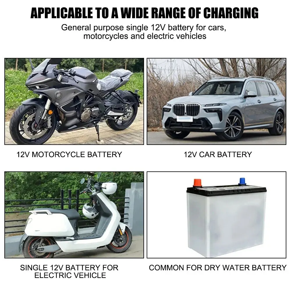 Full Automatic Car Battery Charger Digital LCD Display 2A Fast Charging 3 Stages Lead Acid AGM GEL Battery-chargers thumbnail 6