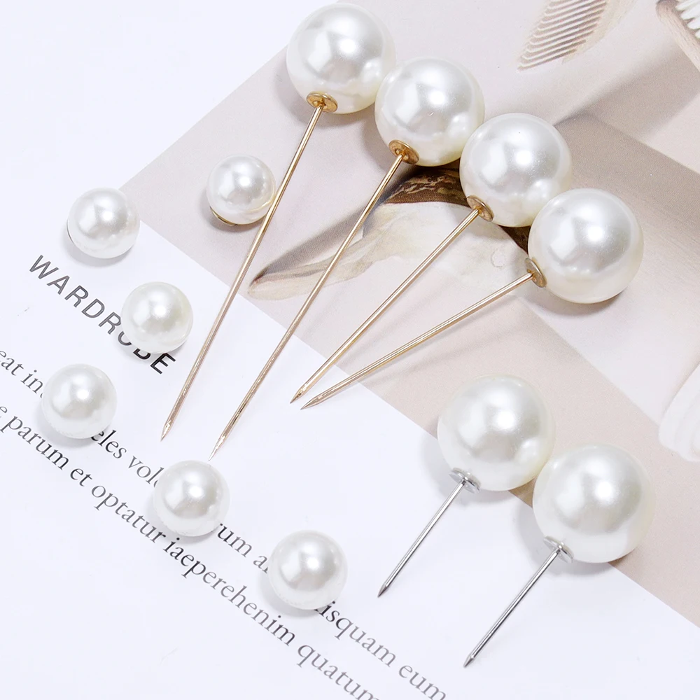 10Pcs/Lot Imitation Double Pearl Brooches Beige Color Fixing Clothes Pin Sweater Dress Safety Pins Diy Women Trendy Jewelry thumbnail 4