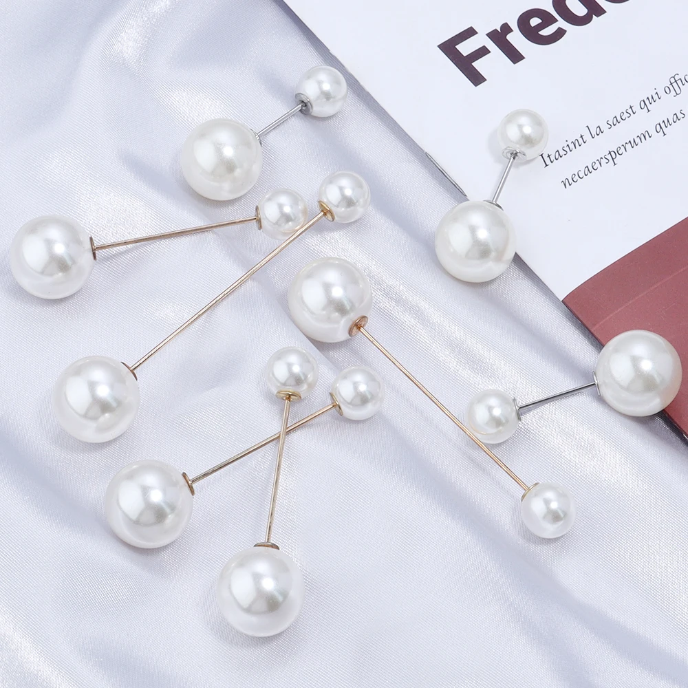 10Pcs/Lot Imitation Double Pearl Brooches Beige Color Fixing Clothes Pin Sweater Dress Safety Pins Diy Women Trendy Jewelry thumbnail 3