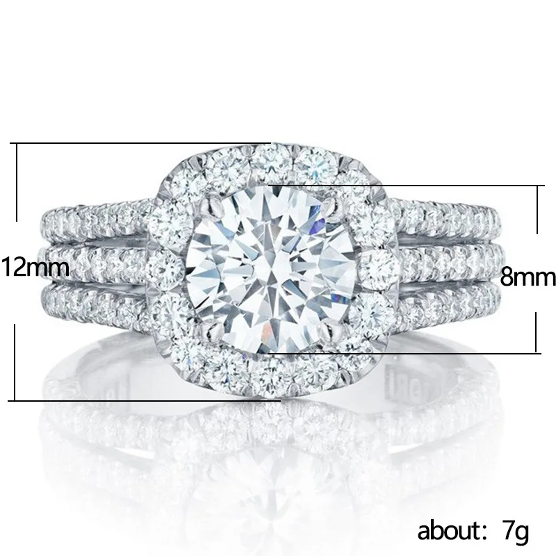 Light luxury classic 925 sterling silver square moissanite ring as a jewelry gift for women's engagement party thumbnail 4