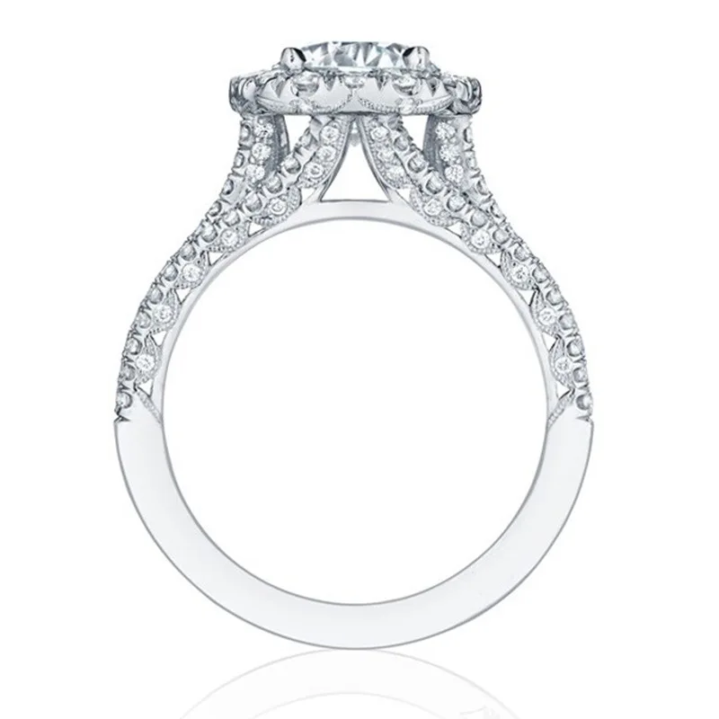 Light luxury classic 925 sterling silver square moissanite ring as a jewelry gift for women's engagement party thumbnail 3