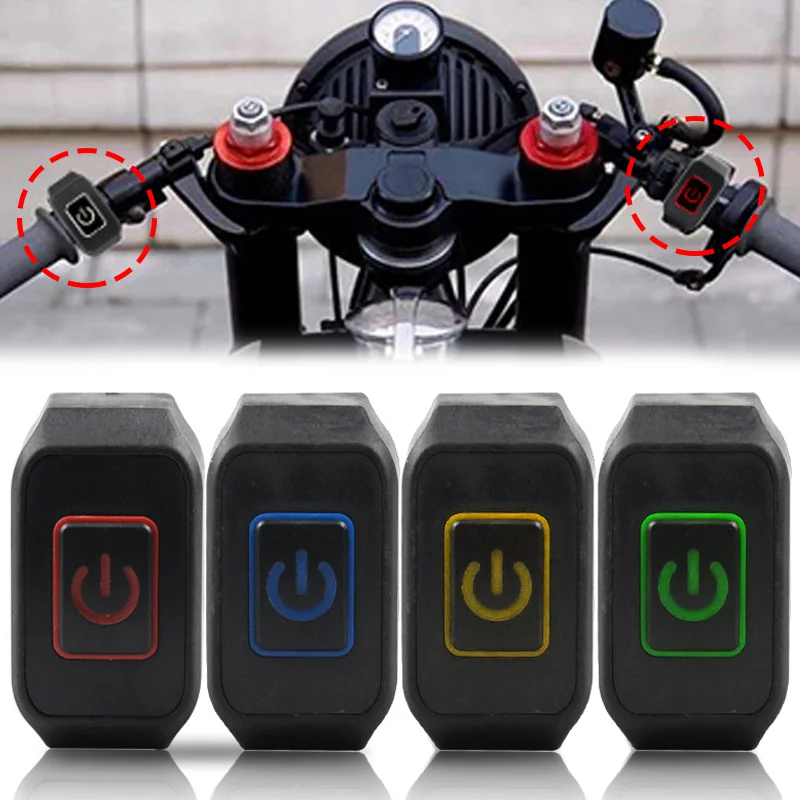 1/2pcs Motorcycle Handlebar Switch ON OFF Headlight Horn Control Modification Switch 22mm Waterproof Button Accessories12V thumbnail 2