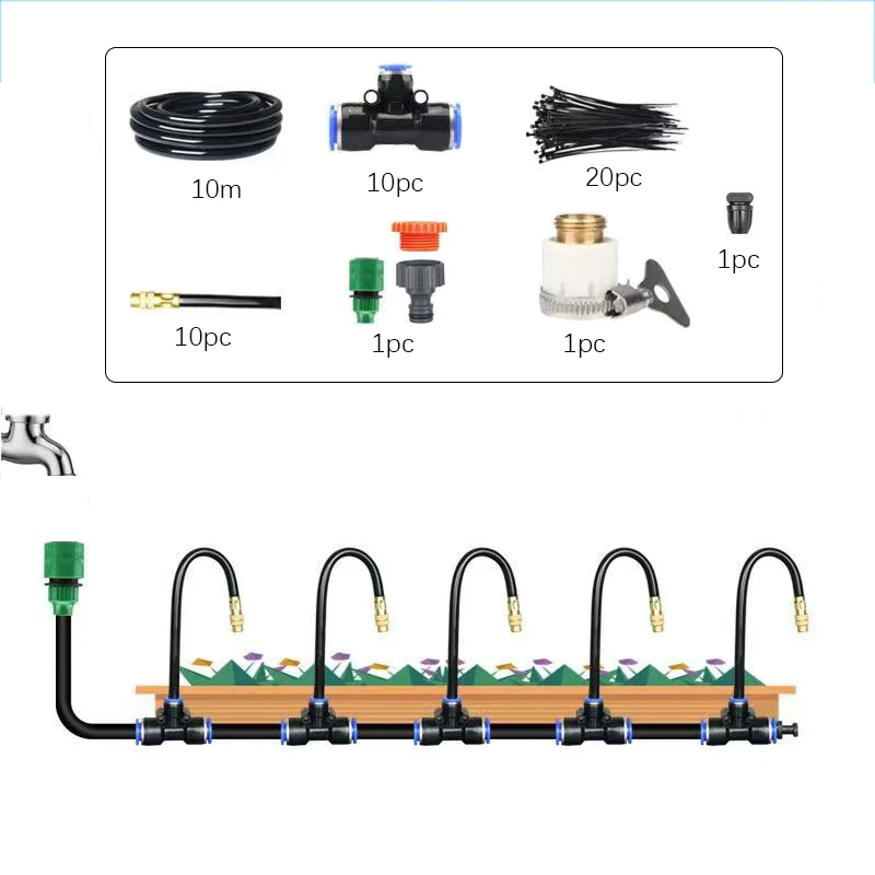 5-20M Universal Automatic Irrigation Sprinkler Kit Rotating Copper Nozzle Garden Balcony Atomization Sprinkler Watering Kits thumbnail 4
