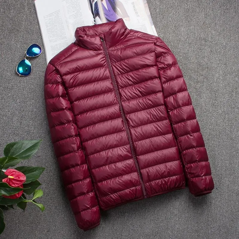 New Men Thin Down Jacket White Duck Down Ultralight Jackets Men's Autumn And Winter Warm Coats Portable Outwear thumbnail 2