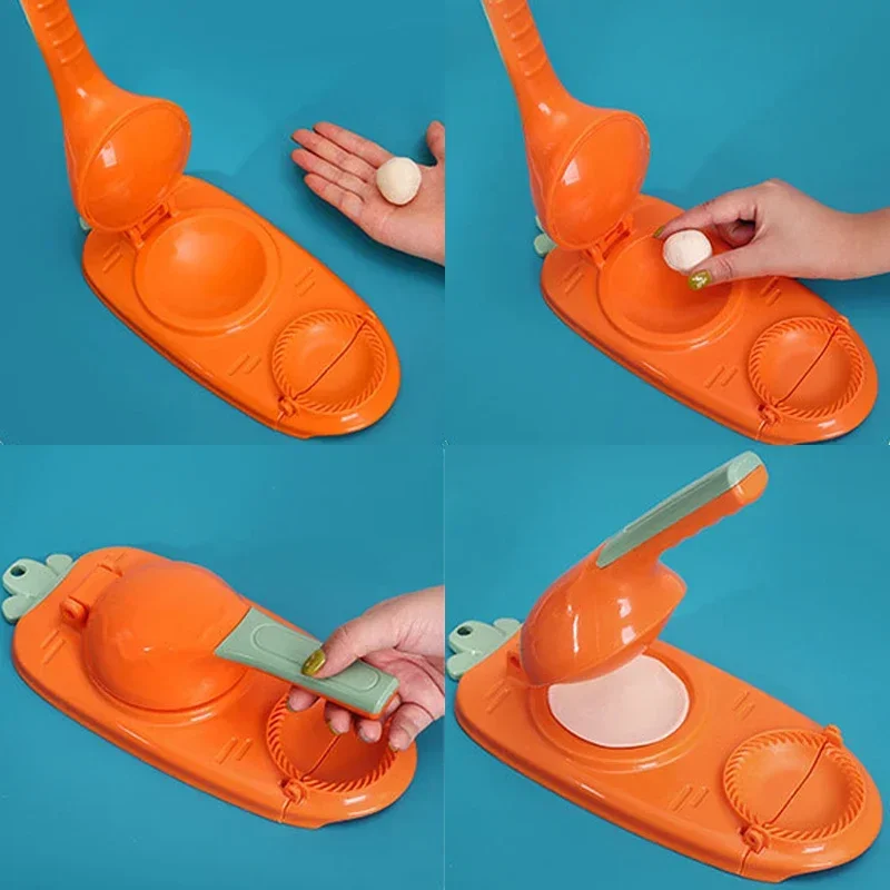 2 In1 Dumpling Maker Wrapper Presser Kit Manual Labor-Saving Dumplings Dough Molder Machine Kitchen Gadget Apple Pie Baking Tool thumbnail 5