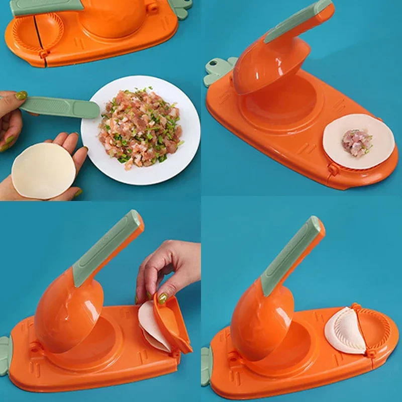 2 In1 Dumpling Maker Wrapper Presser Kit Manual Labor-Saving Dumplings Dough Molder Machine Kitchen Gadget Apple Pie Baking Tool thumbnail 6
