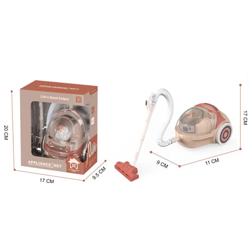 Kids Pretend Kitchen Play Toys Electric Vacuum Cleaner Water Sweeper Household Juicer coffee Washing Machine with Light Sound thumbnail 4