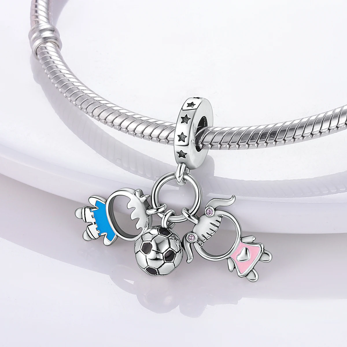 Sport Love Dangle Charm fit Bracelet Necklace Silver Plated Skate Shoes Football Beads Pendant Original Jewelry thumbnail 6