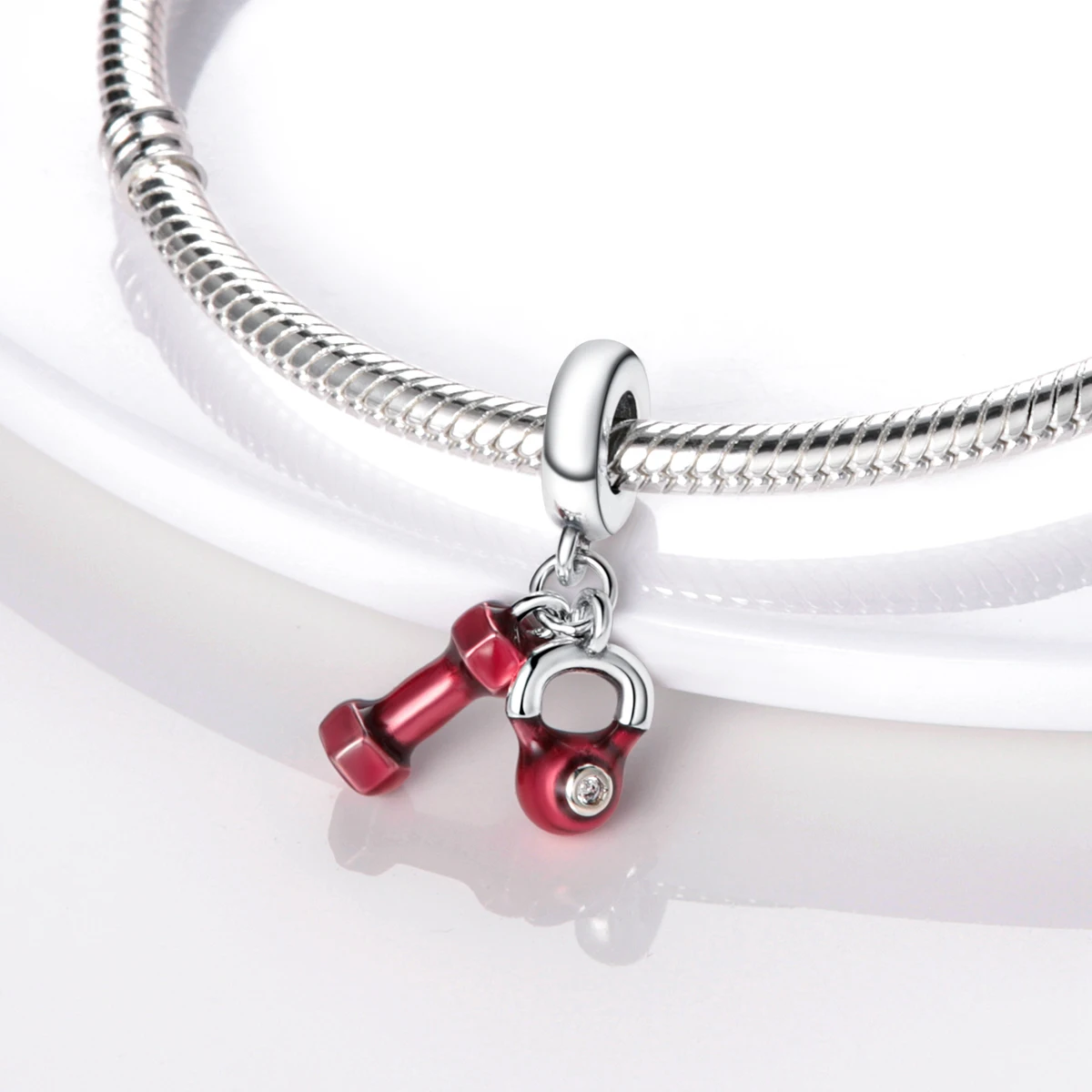 Sport Love Dangle Charm fit Bracelet Necklace Silver Plated Skate Shoes Football Beads Pendant Original Jewelry thumbnail 5