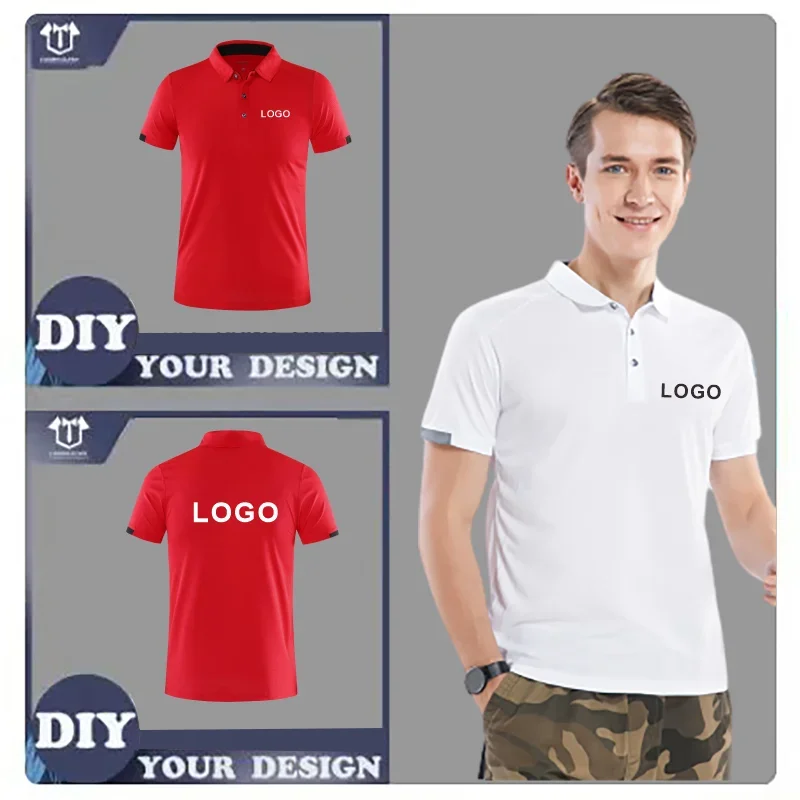 Summer Quick-Drying Polo T Shirt For Men Custom Logo Embroidery Printing Men And Women Golf shirts Personalized Design 2023 New thumbnail 3