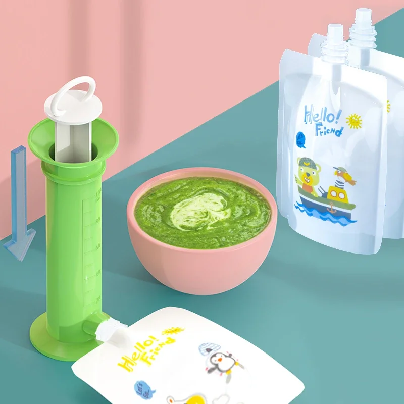Baby Fruit Puree Filling Dispenser Newborn Food Pouch Feeding Bag Storage Baby Food Storage Complementary Food Filling Container thumbnail 2