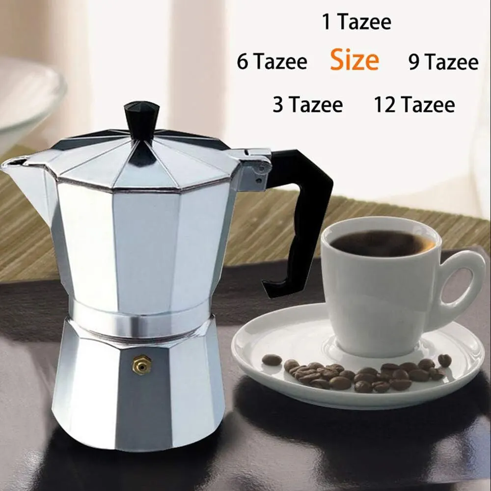 Aluminum Coffee Kettle Household Italian Octagonal Moka Coffee Tea Pot Office Home Travel Outdoor Camping Tableware Equipment thumbnail 4