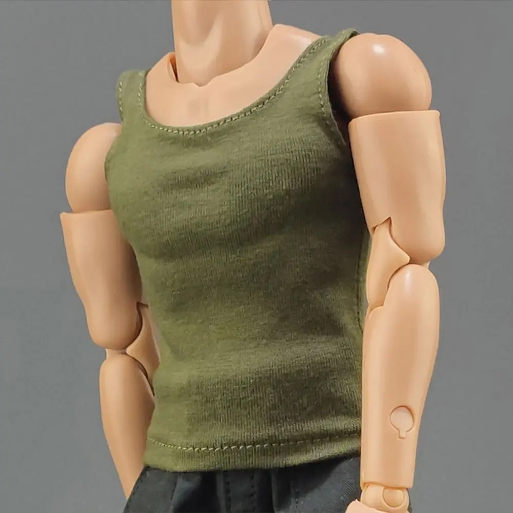 1/6 Miniature Soldier Clothing Round Neck T-shirt Male Hiking Casual Tank Bottom Female Sports Tops Action Doll Accessory thumbnail 3