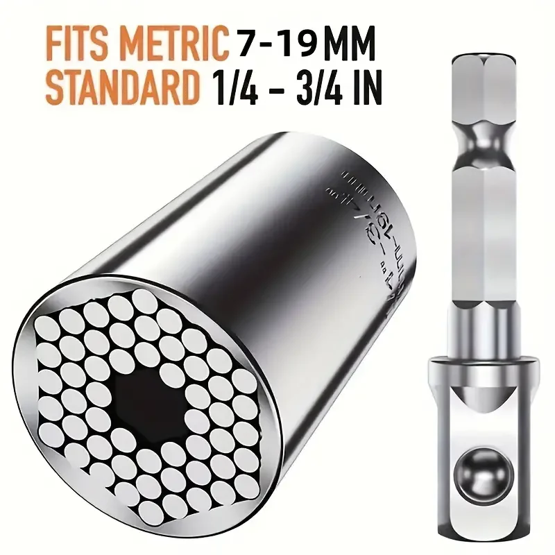 Universal Socket Wrench Torque Head Set Ratchet Super Sleeve Gadget Power Drill Adapter Magic Grip Spanner Key Multifunctional thumbnail 4