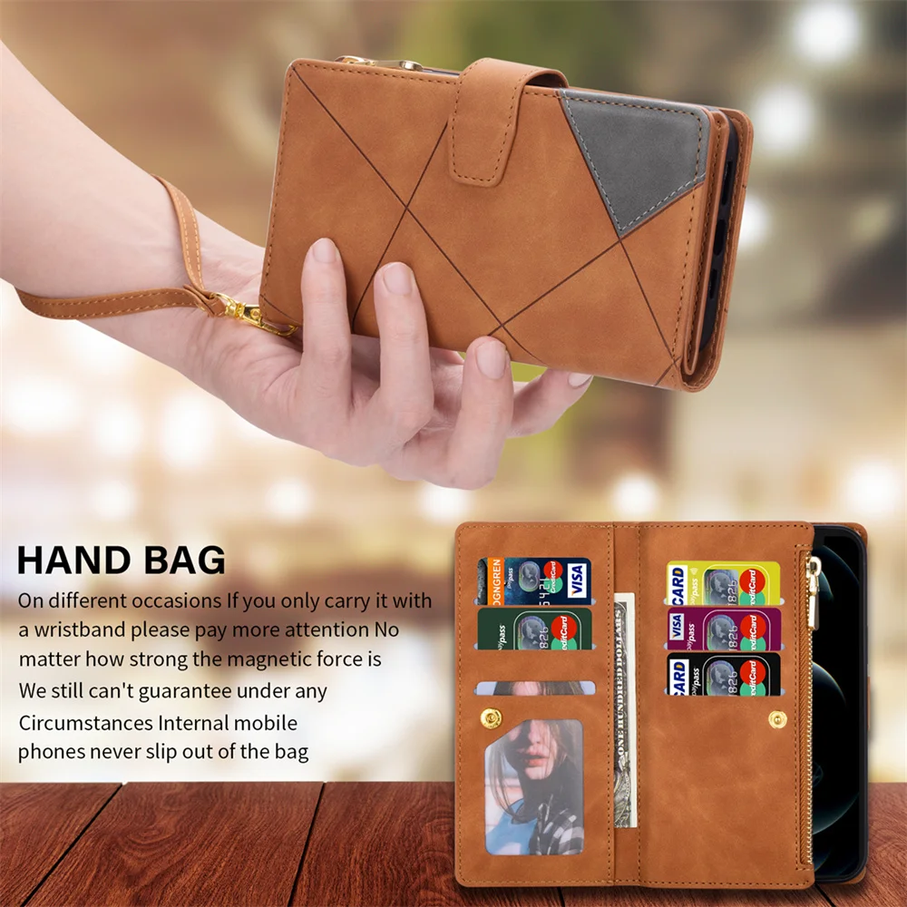 Leather Flip Wallet Case For Samsung Galaxy S23 FE S22 Ultra S21 Plus Note20 A14 A34 A54 A24 A13 A33 A53 A23 A52 Card Solt Cover thumbnail 3