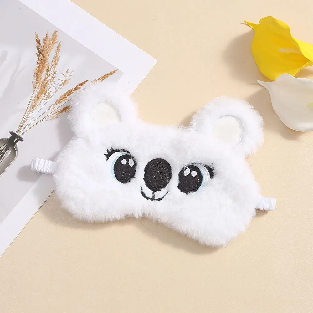 Plush Anime Eye Mask Sleeping Cute Koala Kids Sleep Mask Cartoon 3D Eye Cover Eye Blindfolds Travel Eye Band Shade Rest Eyepatch thumbnail 4