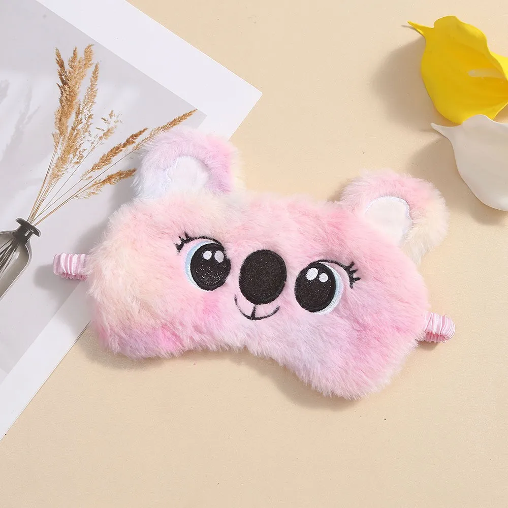 Plush Anime Eye Mask Sleeping Cute Koala Kids Sleep Mask Cartoon 3D Eye Cover Eye Blindfolds Travel Eye Band Shade Rest Eyepatch thumbnail 3