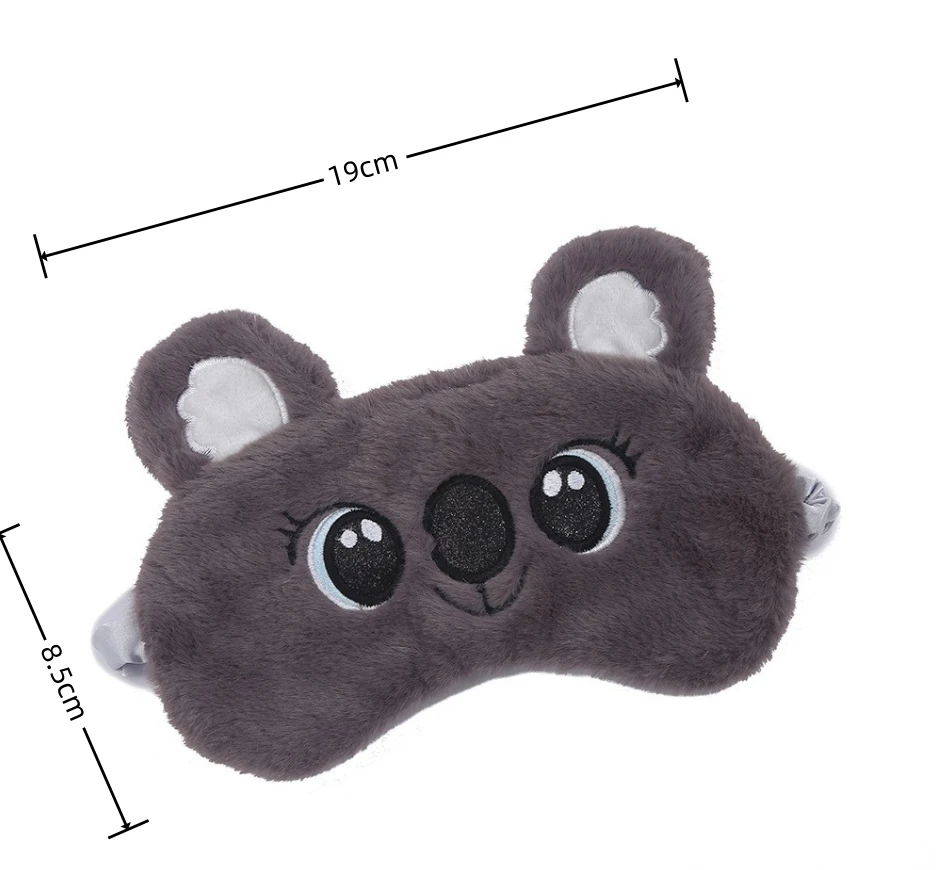 Plush Anime Eye Mask Sleeping Cute Koala Kids Sleep Mask Cartoon 3D Eye Cover Eye Blindfolds Travel Eye Band Shade Rest Eyepatch thumbnail 2
