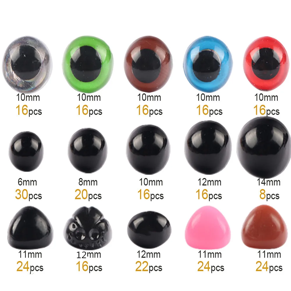 Mix Size 560pcs Wiggly Googly Eyes  For Animal Eyeball Nose Kindergarten Children Craft Y0104 thumbnail 2
