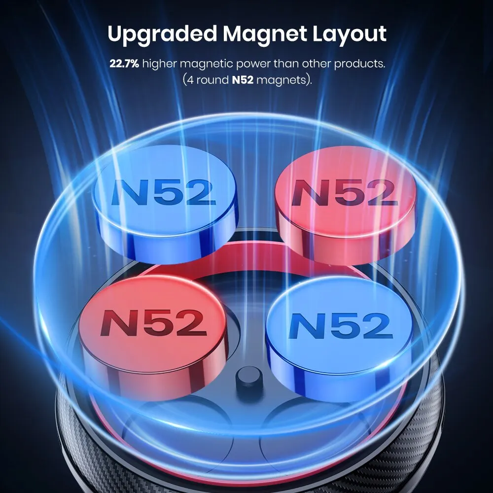 TOPK Magnetic Car Phone Mount in Car Phone Holder Air Vent Magnetic, 6 N52 Magnets Universal Mobile Phone Holders for iPhone 15 thumbnail 5
