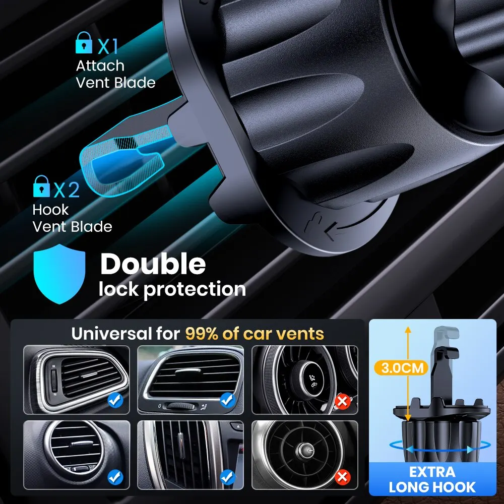 TOPK Magnetic Car Phone Mount in Car Phone Holder Air Vent Magnetic, 6 N52 Magnets Universal Mobile Phone Holders for iPhone 15 thumbnail 2