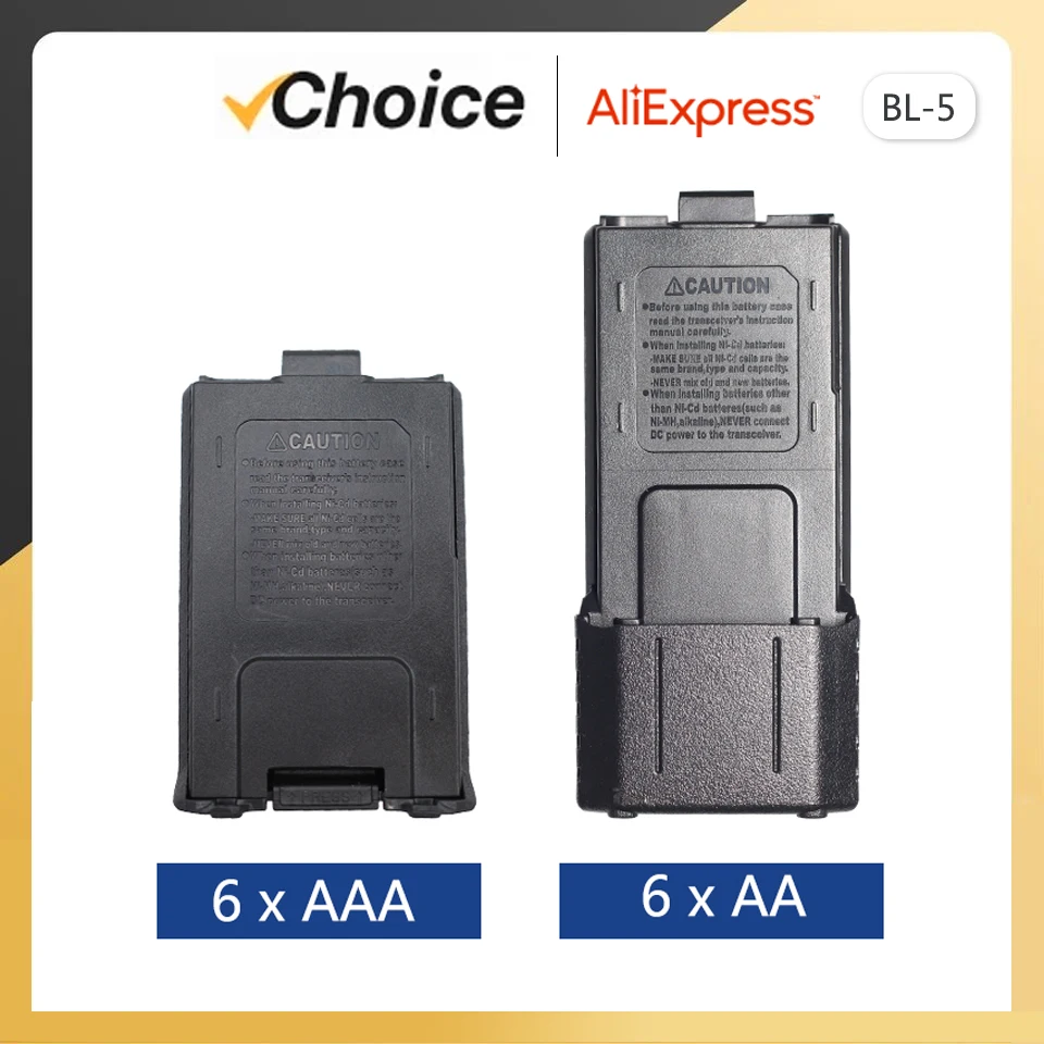 Baofeng UV-5R Battery Case BL-5 AAA batteries Shell Extended AA Battery Housing for UV-5R DM-5R UV-5RE Walkie Talkie Accessories thumbnail 3