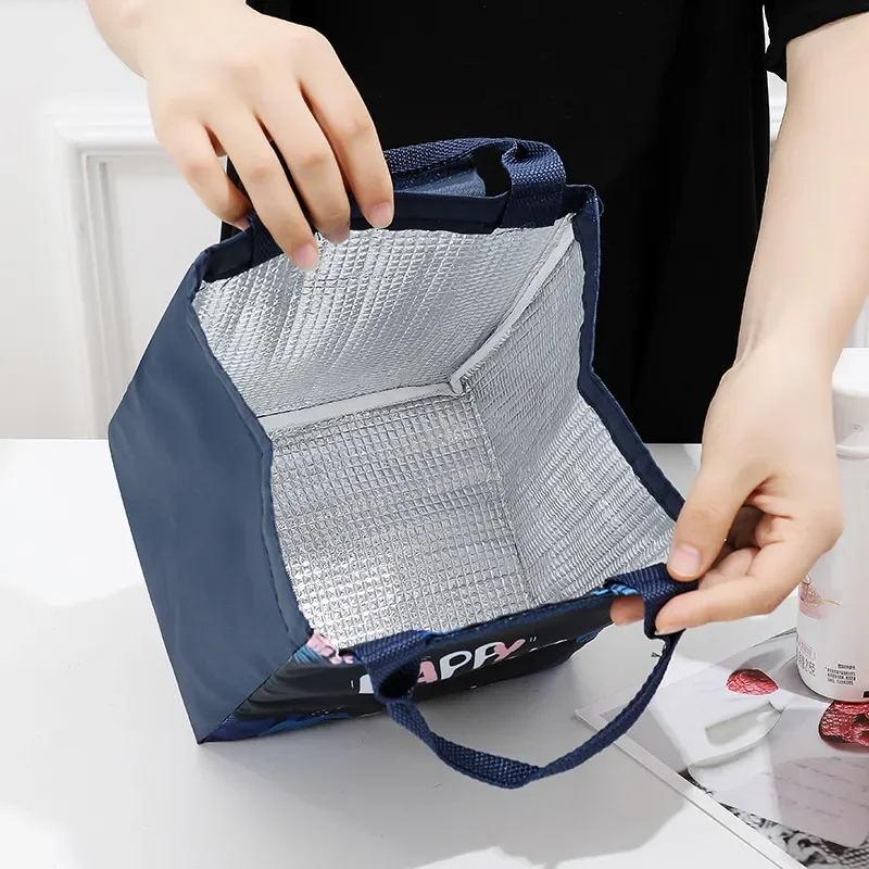 Kids Lunch Bag for School Portable Thermal Bag Children Cartoon Insulated Lunch Bag Cooler Bento Pouch Dinner Container Handbags thumbnail 3