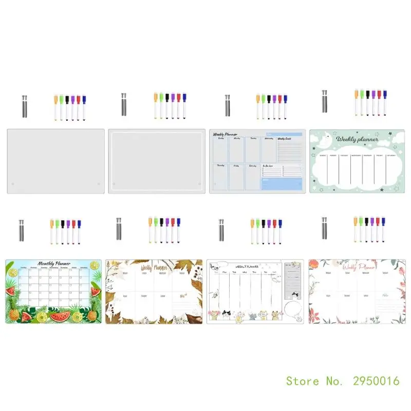 Acrylic Dry Erases Board Clear Desktop Planner Note Memo White Boards Weekly Monthly Whiteboard Meal Planner Menu Board thumbnail 5