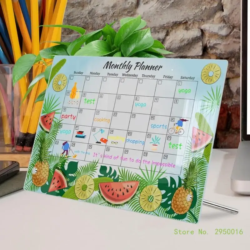 Acrylic Dry Erases Board Clear Desktop Planner Note Memo White Boards Weekly Monthly Whiteboard Meal Planner Menu Board thumbnail 2