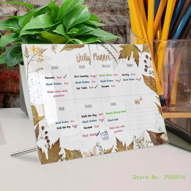 Acrylic Dry Erases Board Clear Desktop Planner Note Memo White Boards Weekly Monthly Whiteboard Meal Planner Menu Board thumbnail 3