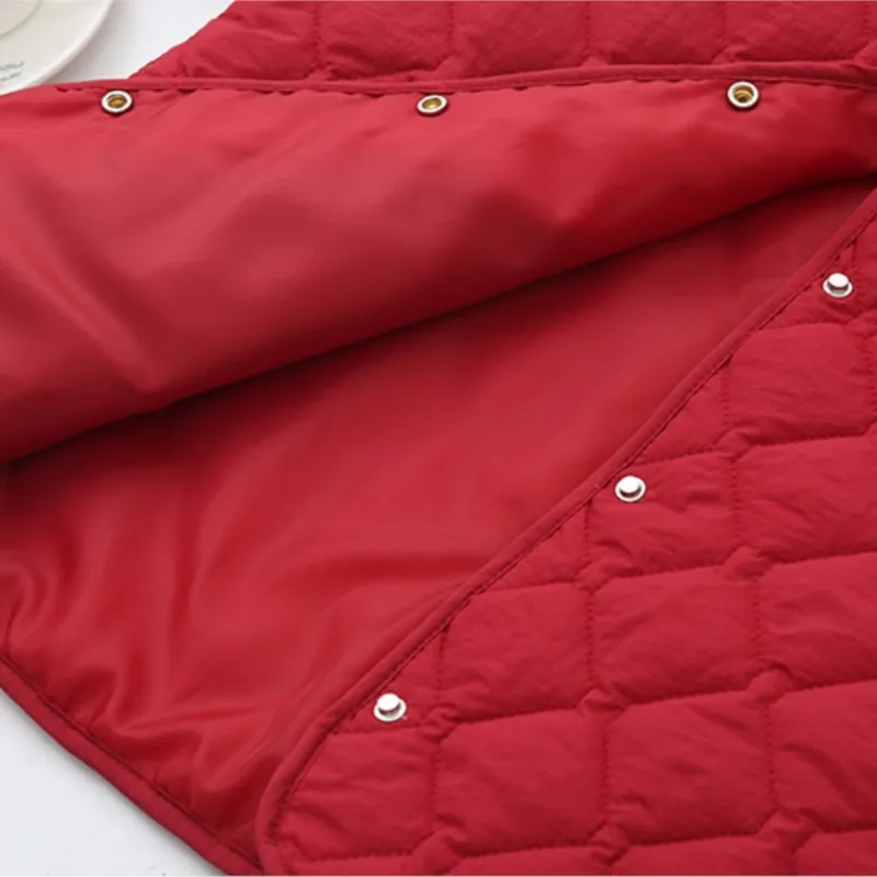 Simple Raglan Sleeve Thin Parkas Women Autumn Winter Plus Size Casual Clothing Argyle Padded Coat Thermal Quilted Jacket thumbnail 5