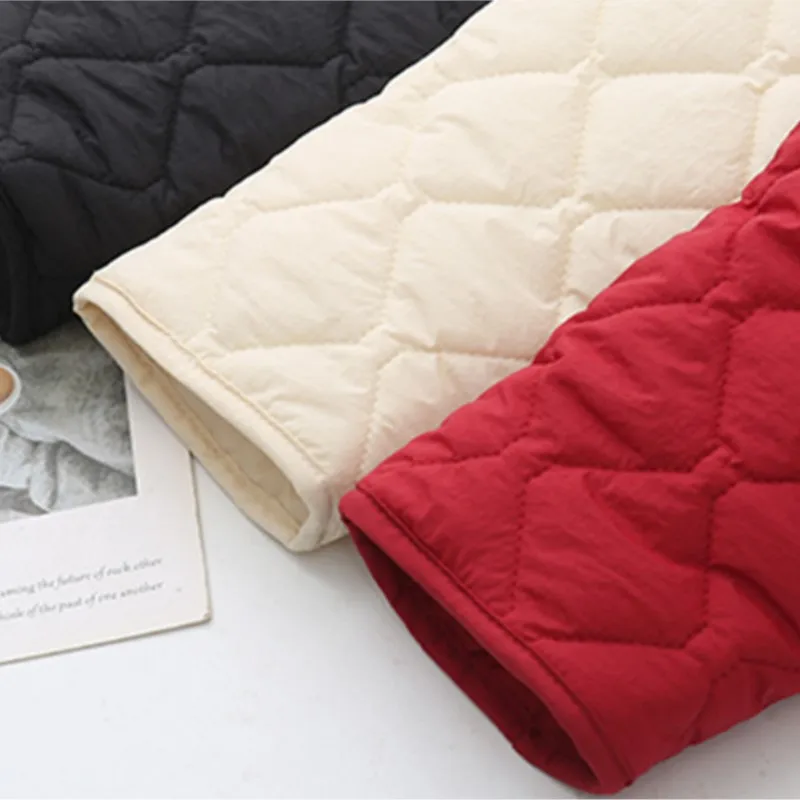 Simple Raglan Sleeve Thin Parkas Women Autumn Winter Plus Size Casual Clothing Argyle Padded Coat Thermal Quilted Jacket thumbnail 6