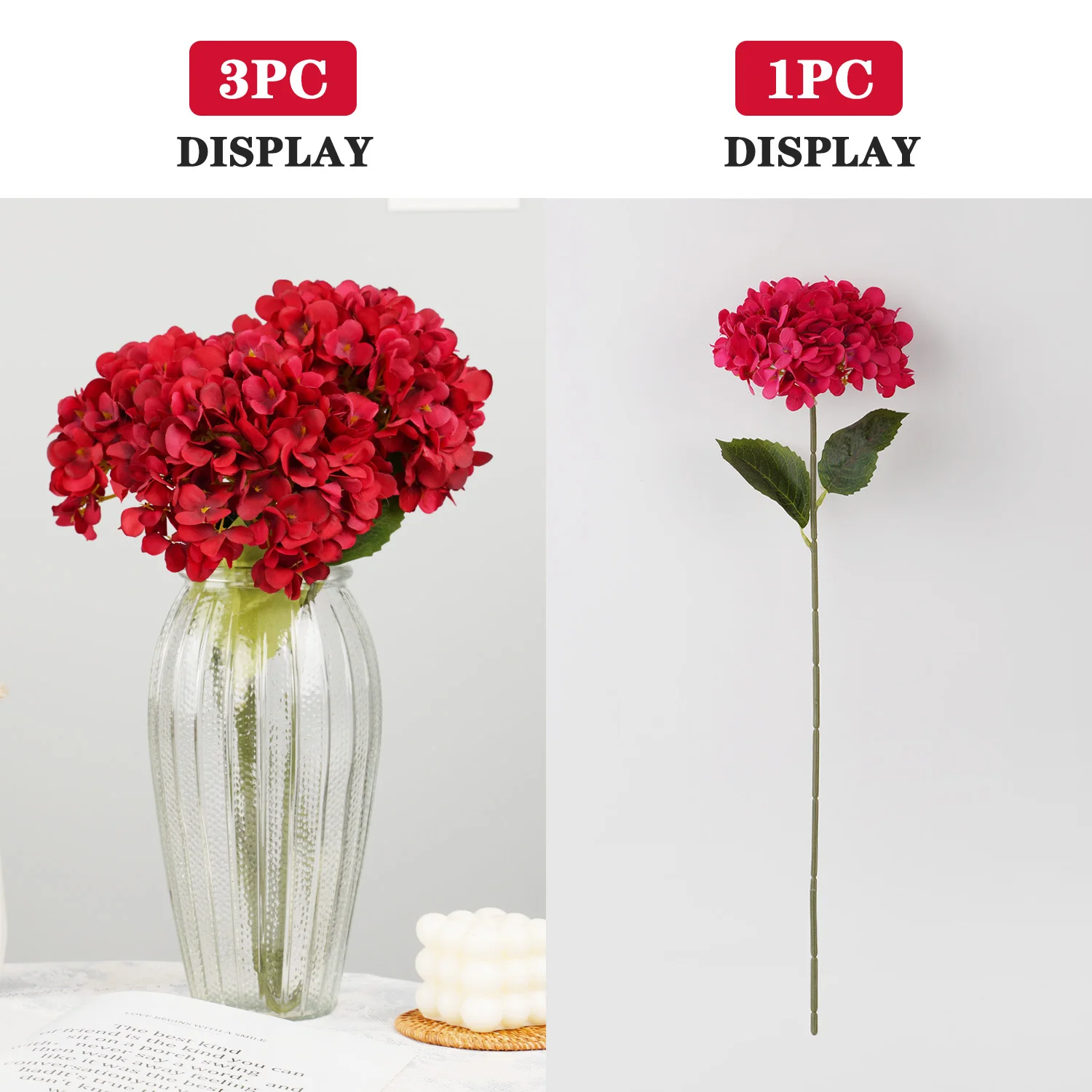 1/5/10pcs 58cm Beautiful Silk Artificial Flowers Hydrangea bouquet for Home Party Wedding living room   decoration accessories thumbnail 4