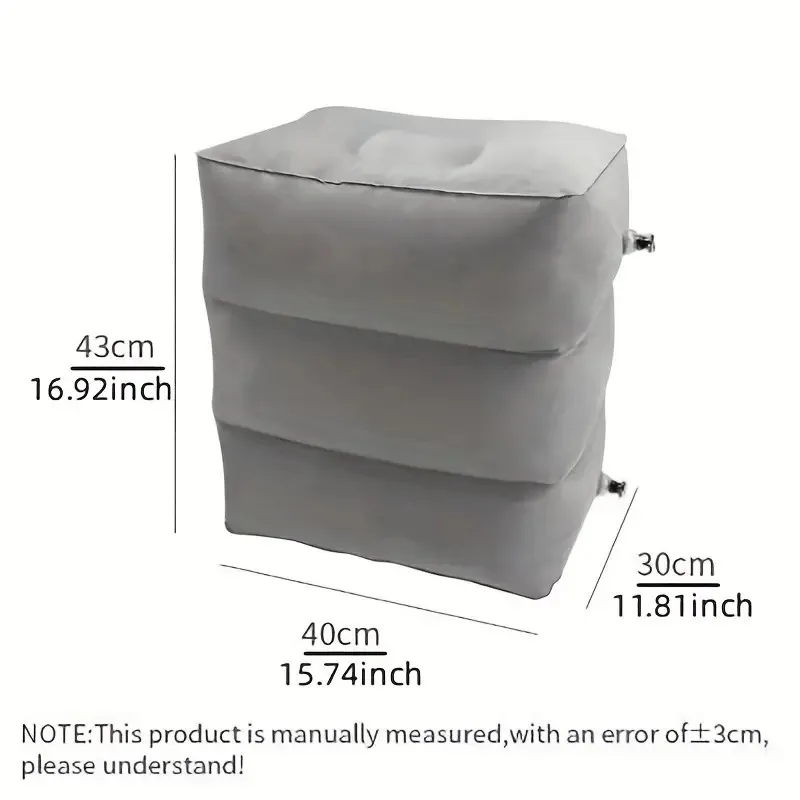 Inflatable Travel Foot Rest Pillow for Kids Airplane Bed Adjustable Height Leg Pillow A Flat Bed for Toddlers Adults Train Car thumbnail 3