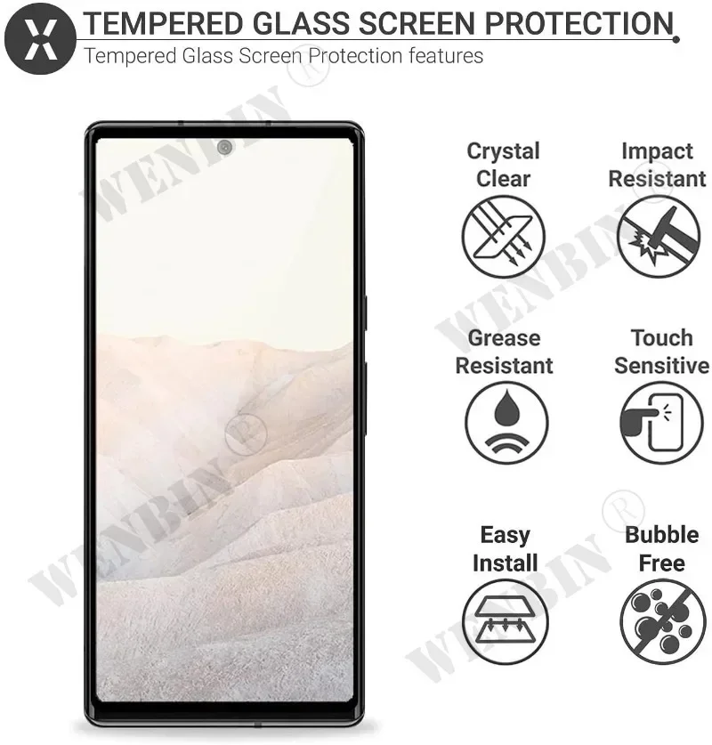3 Pcs Tempered Glass For Google Pixel 10 9 8 7 6 Pro XL 7A 5A 3 XL Curved Full Cover Screen Protector thumbnail 2