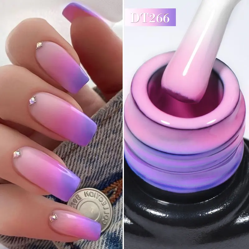 MEET ACROSS 7ml Thermal Gel Nail Polish Manicure 3 Layers Temperature Changing UV Gel Semi Permanent Soak Off Varnish Nail Art thumbnail 2