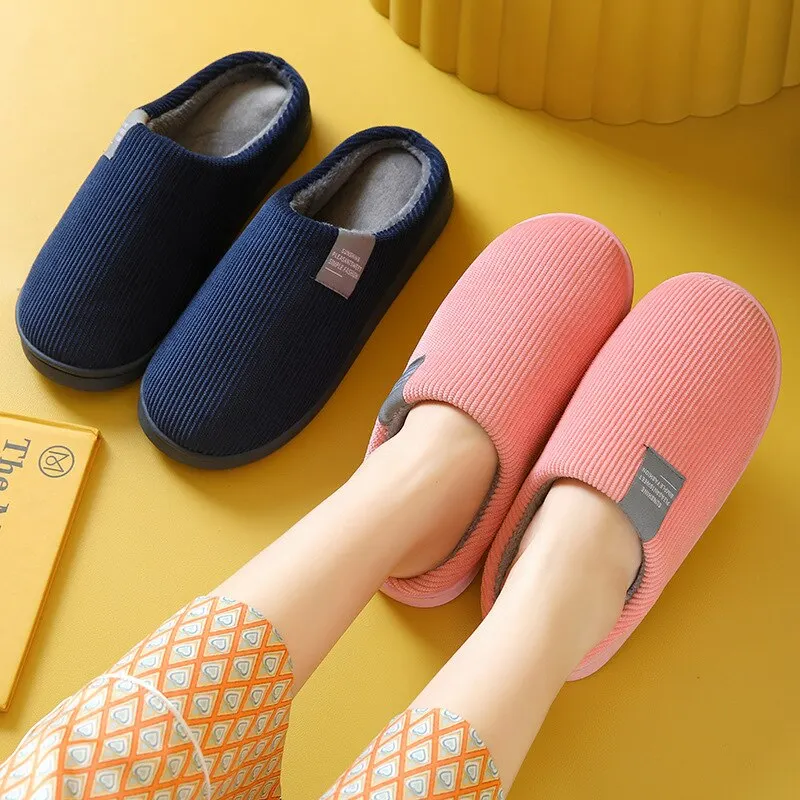 Women's Men's Thick Soft Bottom Home Slippers Household Plush Slippers Anti-slip Thermal Slippers Indoor Winter thumbnail 2
