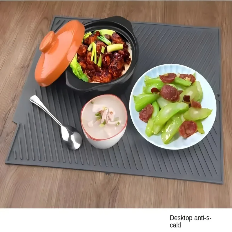 1PC Silicone Drain Pad Drying Mat Pots Dish Drain Mat For Kitchen Tableware Non-slip Mats Anti-scald Coaster Kitchen Utensils thumbnail 2