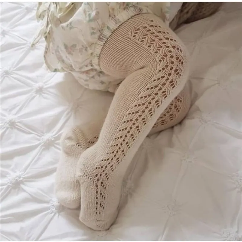 Baby Girls Tights Autumn Cotton Boys Toddler Stockings Breathable Solid Cute Infant Spainish Style Princess Pantyhose thumbnail 5