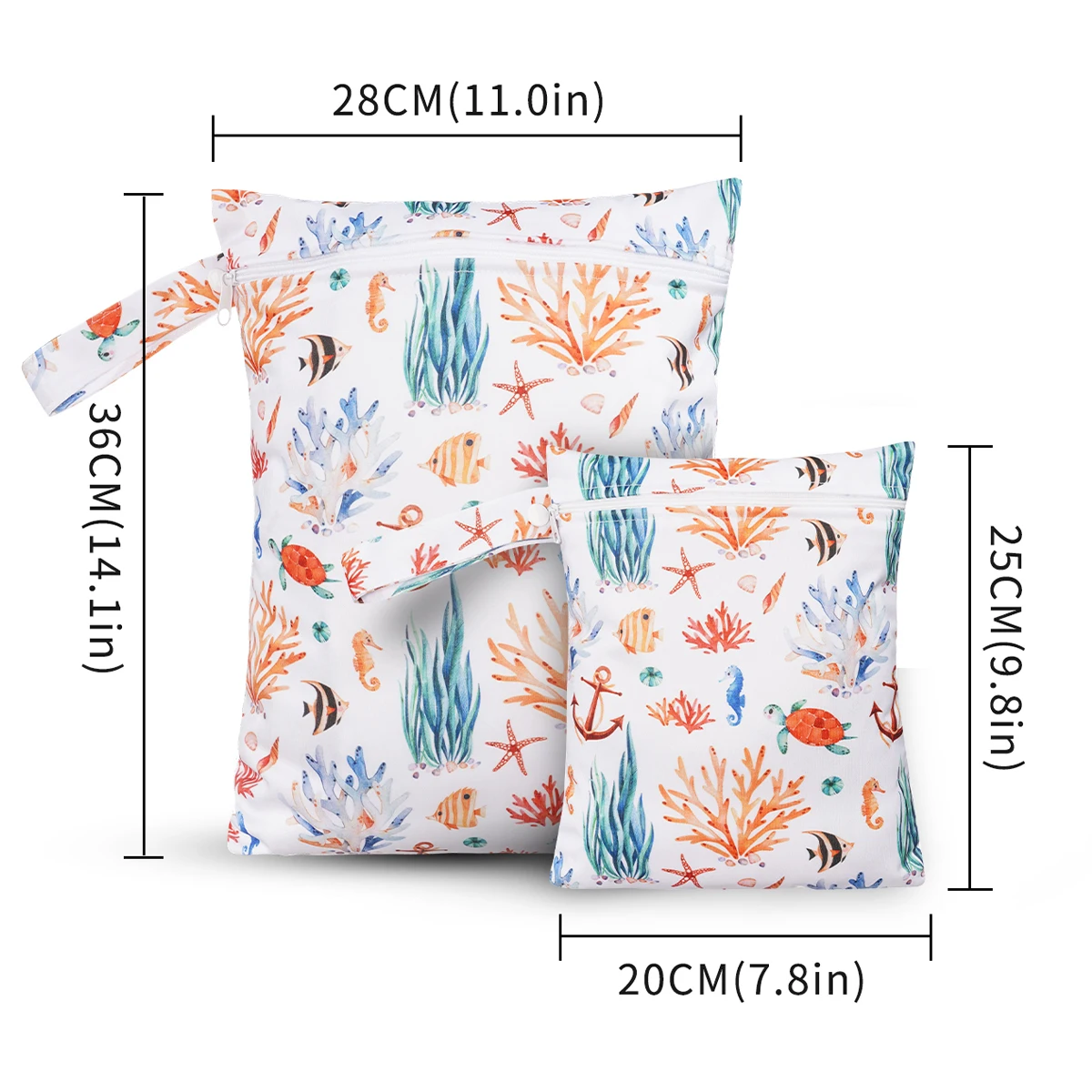 2pcs/set Waterproof And Reusable Wet Dry Bags For Diapers Travel Beach Pool Daycare Baby Items Yoga Gym Bag for Swimsuit thumbnail 2