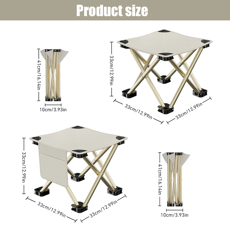 Outdoor Portable Folding Stool Camping Collapsible Foot Stool Hiking Beach Travel Picnic Fishing Seat Tools Ultralight Picnic thumbnail 4