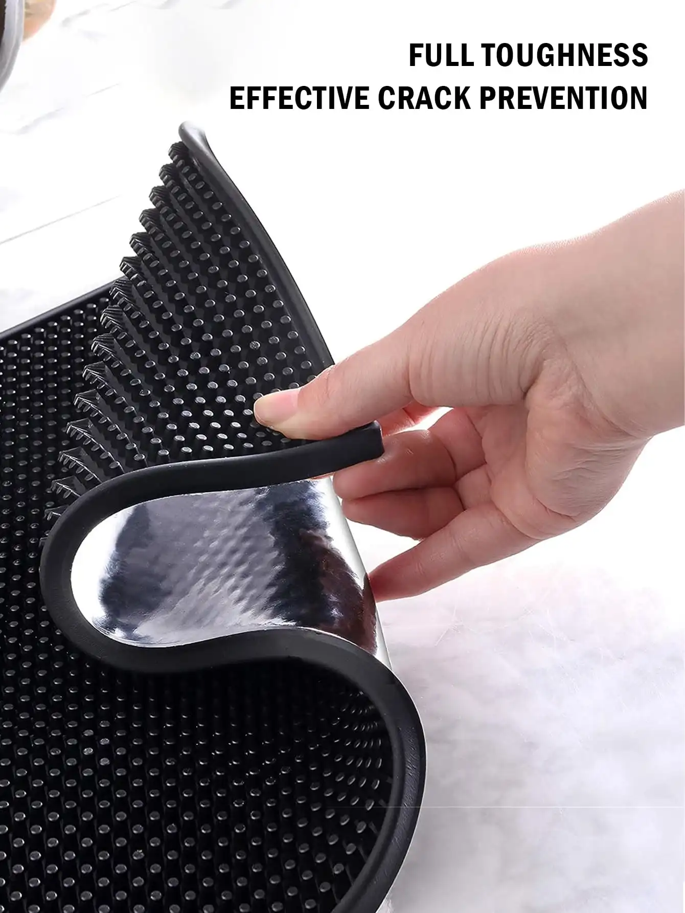 Leeseph Bar Mat 17.7 x 11.8 in Thick Durable and Stylish Black Bar Spill Mat Non Slip Non-Toxic Service Mat for Coffee Bars thumbnail 5