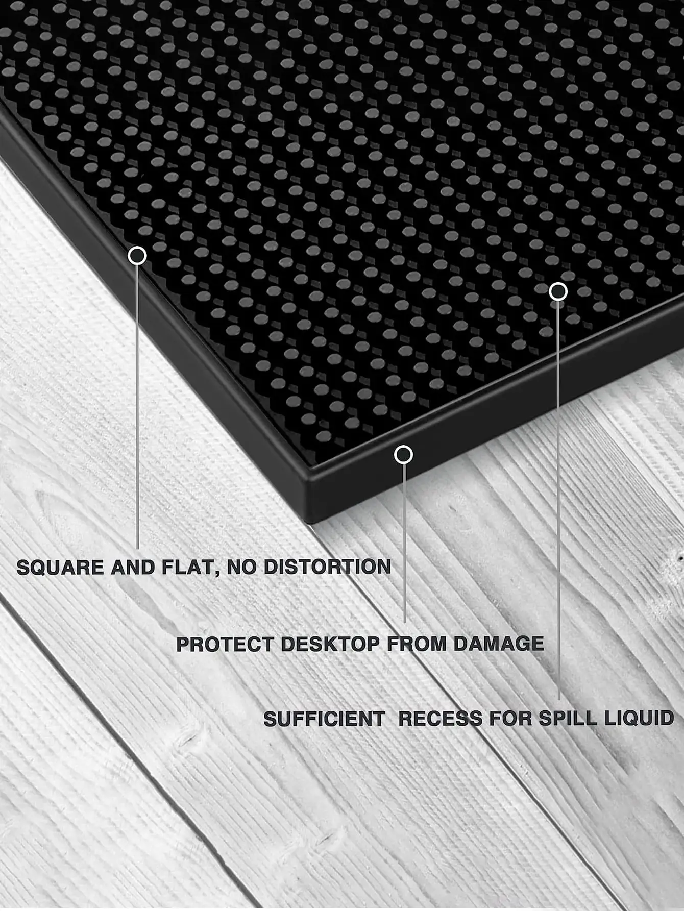 Leeseph Bar Mat 17.7 x 11.8 in Thick Durable and Stylish Black Bar Spill Mat Non Slip Non-Toxic Service Mat for Coffee Bars thumbnail 6