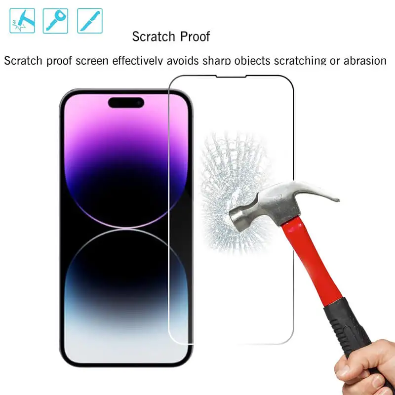 Tempered Glass for iPhone 14 Pro 15 16 17 13 12 11 pro max screen protector for iphone 15 pro mica for iphone 13 14 pro glass thumbnail 5