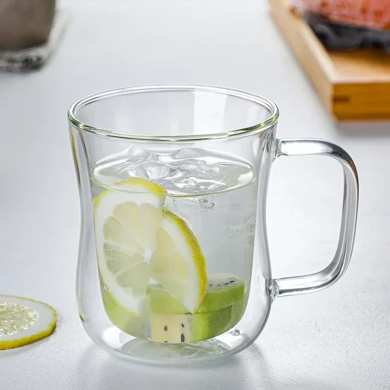 Heat-Resistant Double Wall Glass Cup Beer Coffee Cup Set Handmade Beer Tumbler Mug Tea Whiskey Mugs Transparent Drinkware thumbnail 2