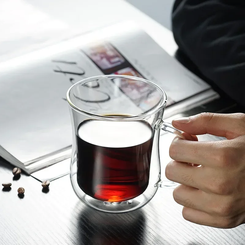 Heat-Resistant Double Wall Glass Cup Beer Coffee Cup Set Handmade Beer Tumbler Mug Tea Whiskey Mugs Transparent Drinkware thumbnail 5